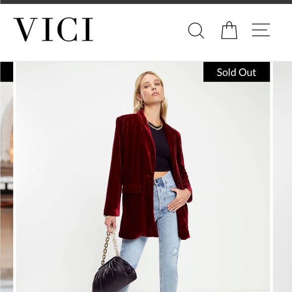 VICI chicest pocketed velvet blazer - Picture 4 of 4